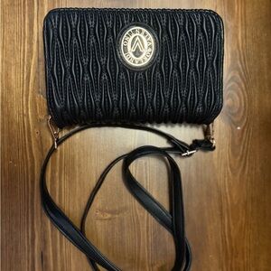 Orlandi Valentino Black Quilted Crossbody Bag